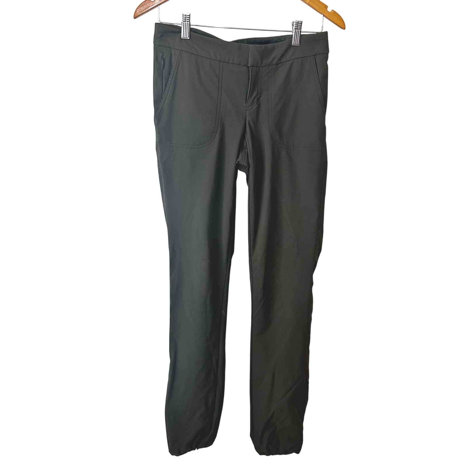 Athleta Women's 2 Dark Olive Green Hiking Pants Bungee Cinch Hem Gorpcore Trail
